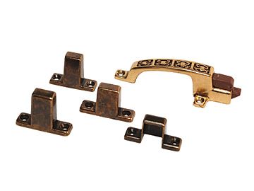 RV Designer Positive Door Latch, Hieroglyphic Design, Bronze, H241