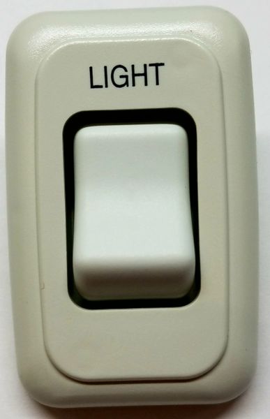 12 VDC Single White Contoured Light Switch Assembly AH-ASY-1-1-010