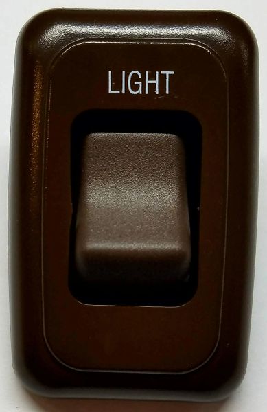 12 VDC Single Brown Contoured Light Switch Assembly AH-ASY-1-2-004