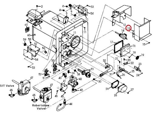 Suburban Water Heater Flue Assembly, Front, 101683