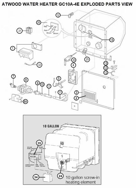 Dometic Atwood G6a 7 Rv Water Heater Parts Breakdown