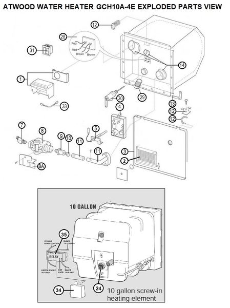 Atwood Water Heater Model GCH10A-4E Tune-Up Kit