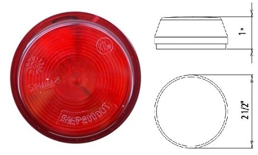 RV LED Marker Light, Red 3 Diode, L14-0087R