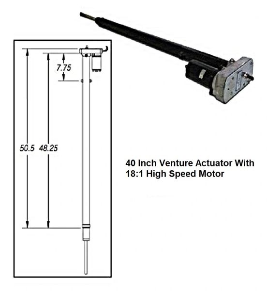 Venture 40 Inch Actuator With 18:1 High Speed Motor