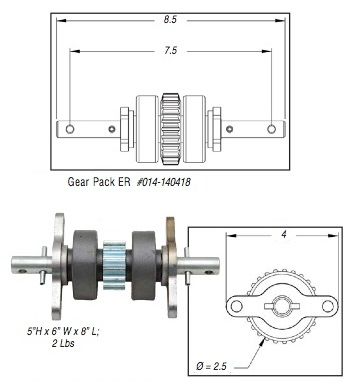 Lippert Embedded Rack Gear Pack Assembly 140418