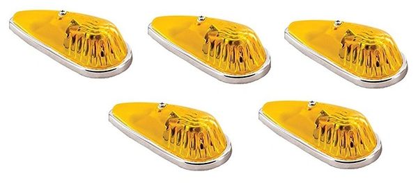 RV Amber With Chrome Base Incandescent Teardrop Marker Light Kit 1A-S-64AC