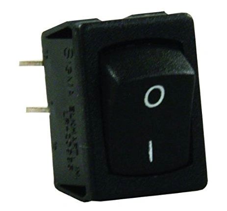 12 VDC Mini Switch, Labeled On/Off I-O, Black