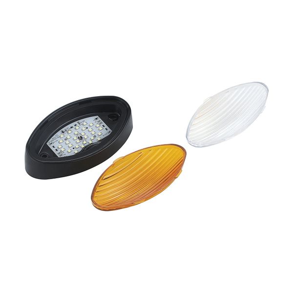 RV LED Oval Porch Light With Clear And Amber Lenses 9090130