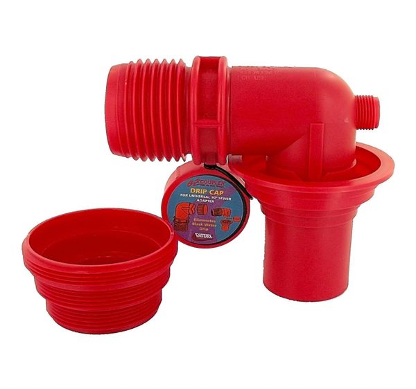 Valterra EZ Coupler 90° Sewer Adapter & Thread Attachment, Red, Carded, F02-3305VP