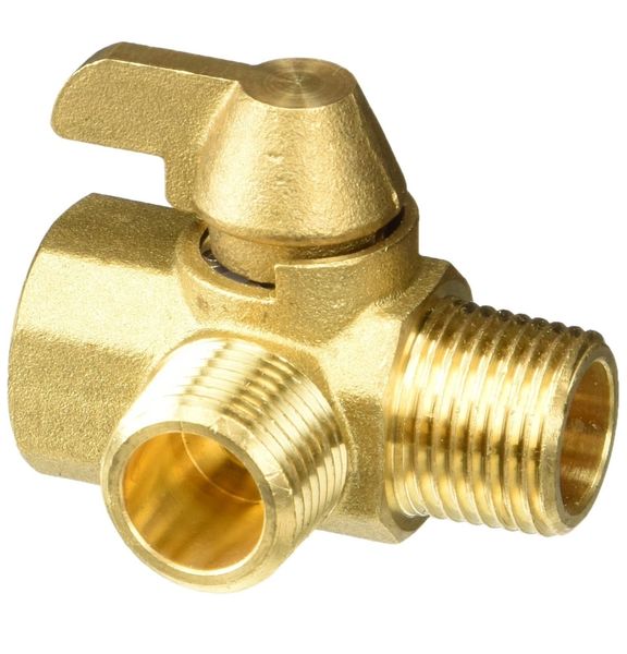 Valterra Diverter Valve, Brass, 1/2″, MPT x MPT x FPT, Bulk