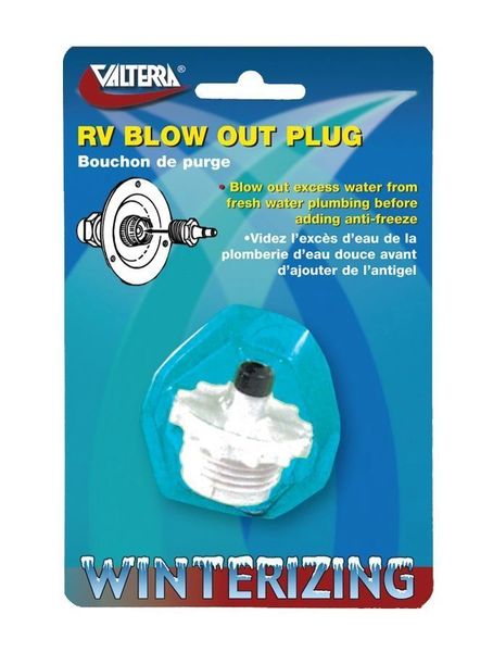 Valterra Blow Out Plug, White, Carded, P23500VP