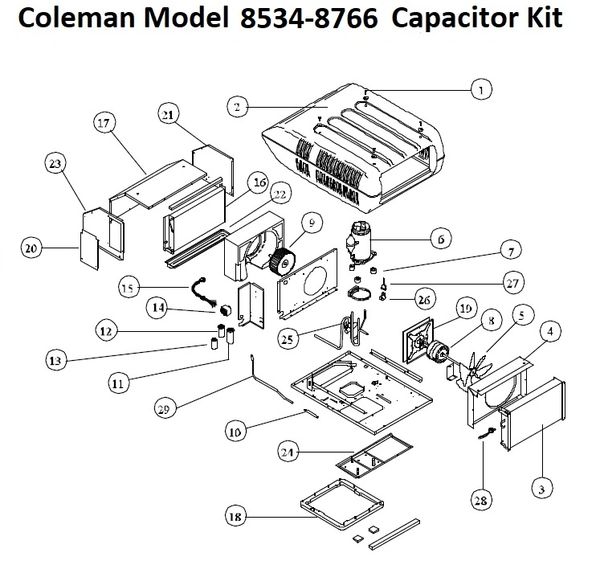 Coleman Heat Pump Model 8534-8766 Capacitor Kit