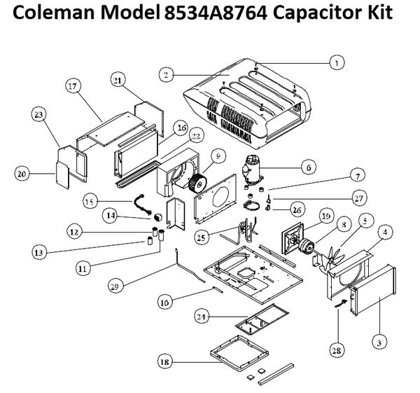 Coleman Heat Pump Model 8534A8764 Capacitor Kit