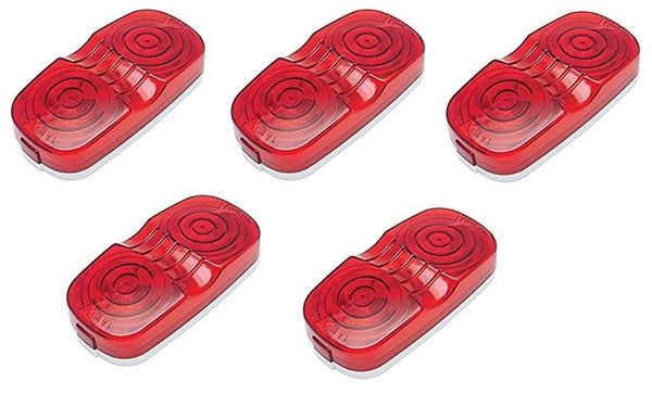 RV Red Incandescent Double Bullseye Marker / Clearance Light Kit 1A-S-90R