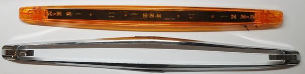 Amber LED Cab Light, 9 LED, 18", With Chrome Bezel Kit