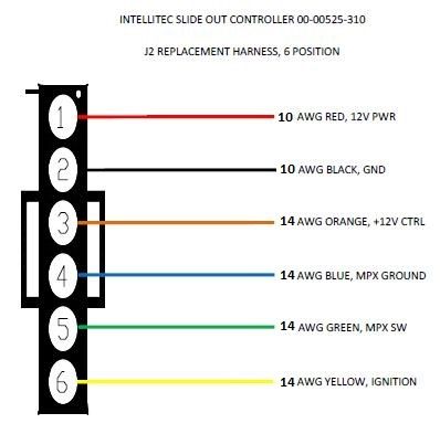 Intellitec Slide Out Controller 00-00525-310 J2 Harness