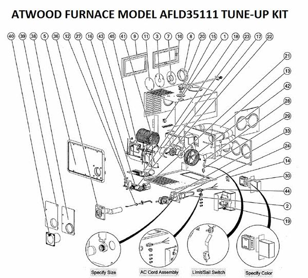 Atwood / HydroFlame Furnace Model AFLD35111 Tune-Up Kit