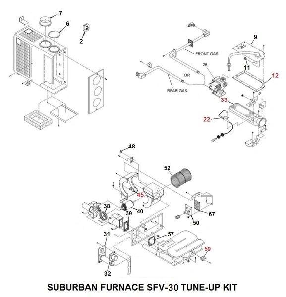 Suburban Furnace Model SFV-30 Tune-Up Kit