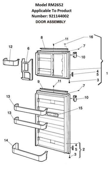 Dometic Refrigerator Model Rm2652 With Product Number