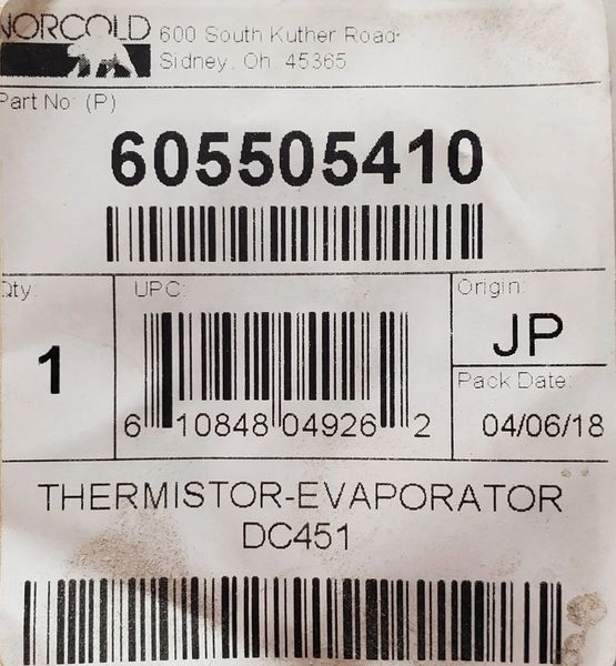 Evaporator Thermistor Repair Kit 605503201 for DE540, DE541, DE541F, EV540,  and EV541