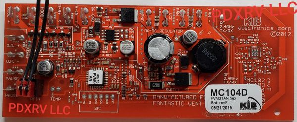 Fantastic Vent MC104D Short With Rain Sensor KIB Electronics Circuit Board 