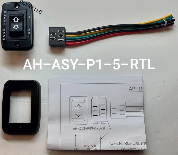 Slide Room Extend / Retract Switch Kit, Black, AH-ASY-P1-5-RTL