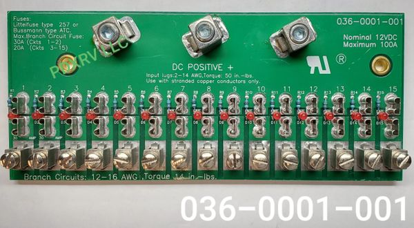 Magnetek / Parallax 15 Position Fuse Panel 036-0001-001