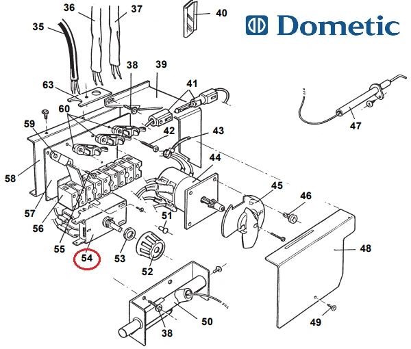 Dometic Refrigerator Thermostat, Electric, 2930758012