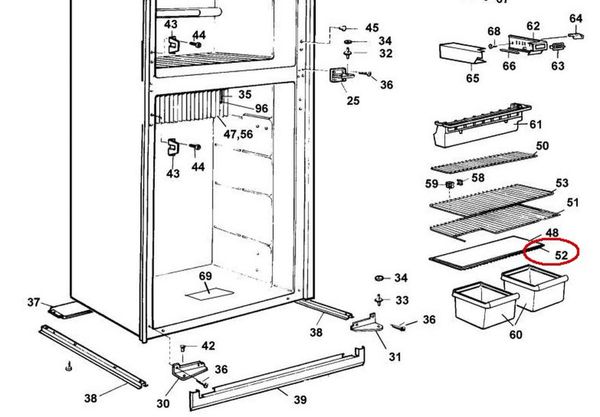 Dometic Refrigerator Shelf, Lower, 2002652408