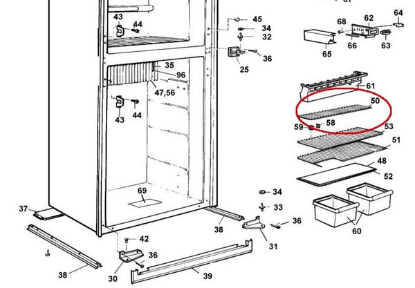 Dometic Refrigerator Shelf, Upper, 2002652416