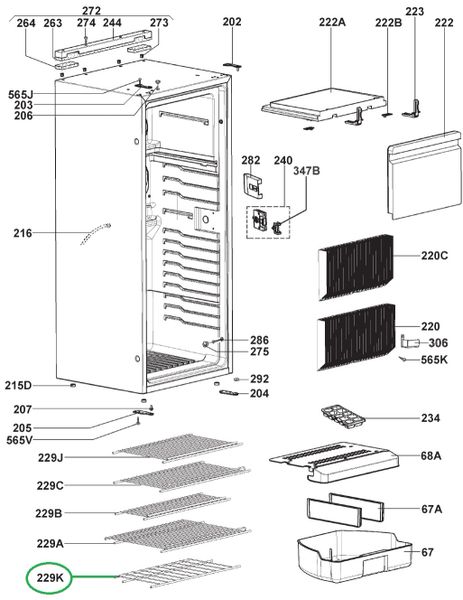 Dometic Refrigerator Crisper Wire Shelf 2413916004