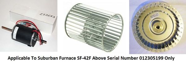 Suburban Furnace Model SF-42F Blower Motor / Blower Wheel / Combustion Wheel Kits