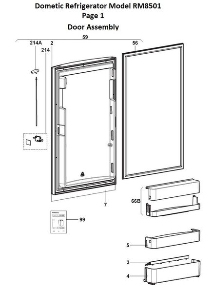 Dometic Refrigerator Model RM8501 Repair Kits