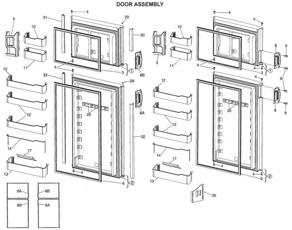 Dometic Refrigerator Model RM3962 Repair Kits