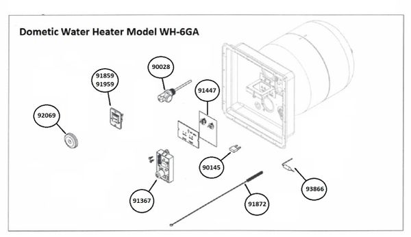 Dometic Water Heater Model WH-6GA Tune-Up Kit