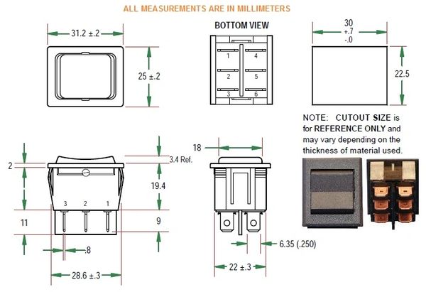 KIB Electronics Generator Start / Stop Switch 201S-15