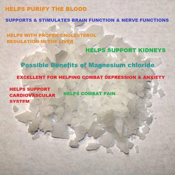 MAGNESIUM CHLORIDE FLAKES---Used to make Magna Spray / Oral Magnesium oil etc Great in baths Muscle Cramps