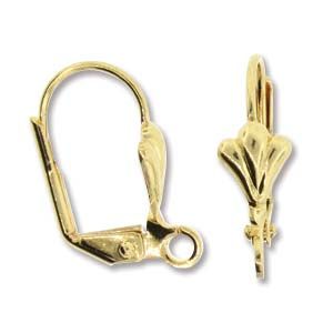 22k G/P Royal Flower Leverback Earrings 6/prs