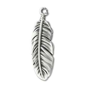 35x10.5mm A/S Boho Feather Charm/pr