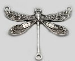 Dragonfly Connector Silver Plated Brass/ea