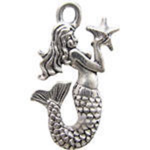 Mermaid W/Star 23x15mm 2-Sided Quest Beads & Cast™ Antique Pewter/ea