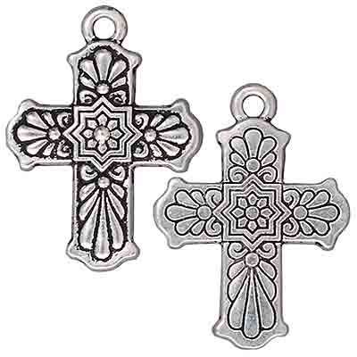 Talavera Cross Antique Silver 29x25mm/ea