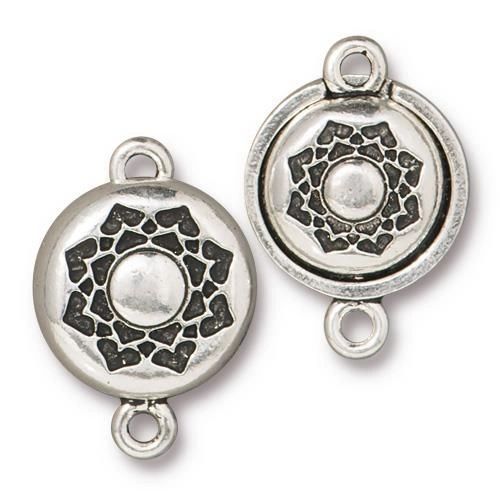 Magnetic Lotus Clasp Antique Silver 14mm/ea