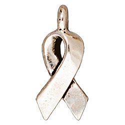 Awareness Ribbon Antique Silver 17x7.25 mm/ea