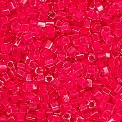 HC-207C Hex Cut Bright Pink Lined Crystal