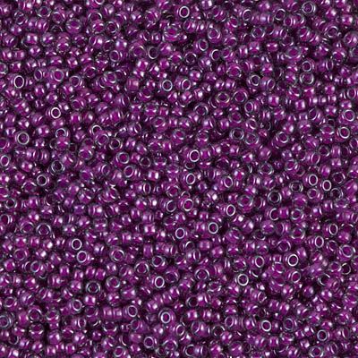 330F 15/0 Fuchsia Lined Purple Crystal/12g