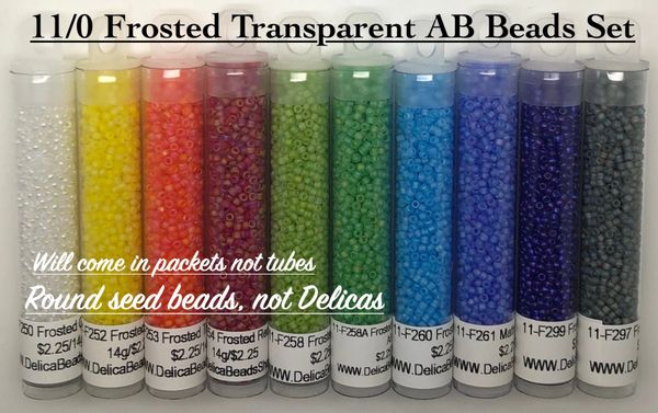 11/0 Matte Tr Fire Colors AB round seed beads 10 colors