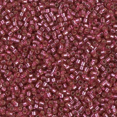 Caravan Beads - - DB2174: Duracoat Semi-Frosted Silverlined Dyed Pink  Parfait 11/0 Miyuki Delica Bead #DB2174*