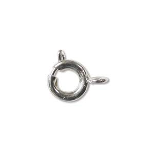 7mm Spring Ring Clasp Silver Plated/10ea
