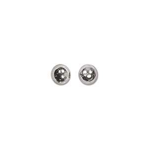 3mm Round Smooth Bead Silver Plate/1 gross